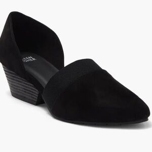 Eileen Fisher Hilly Wedge D’Orsay Black Suede Wedge Pumps Size 8.5